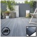 Composite Decking Board - Anthracite Grey / Black Lined / Wood Grain Effect 3m - Plastic Decking PVC Decking WPC Decking Hollow Garden Exterior Decking Boards 